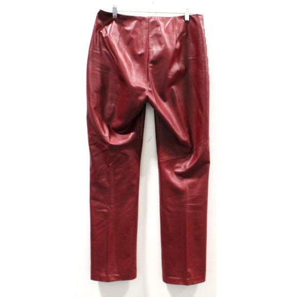 Margaret Godfrey Red Leather Pants Size 12/Large - Picture 3 of 5